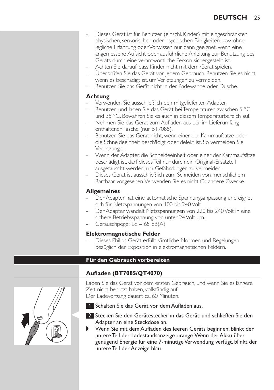 Philips BEARDTRIMMER Series 7000 barbero con sistema de aspiración User Manual | Page 25 / 140