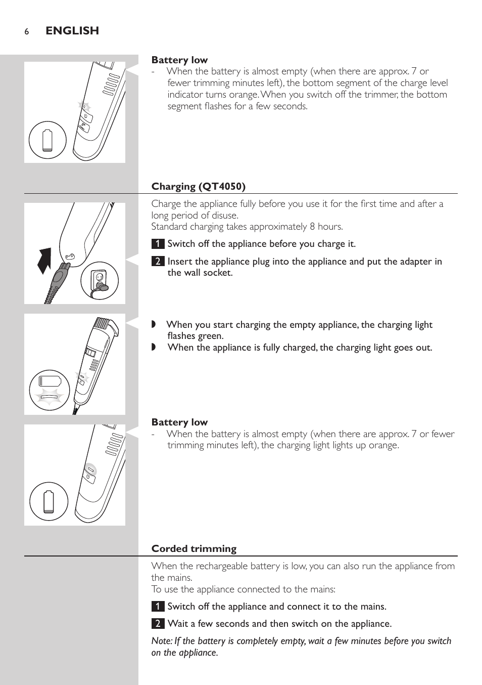 Philips BEARDTRIMMER Series 7000 barbero con sistema de aspiración User Manual | Page 6 / 140