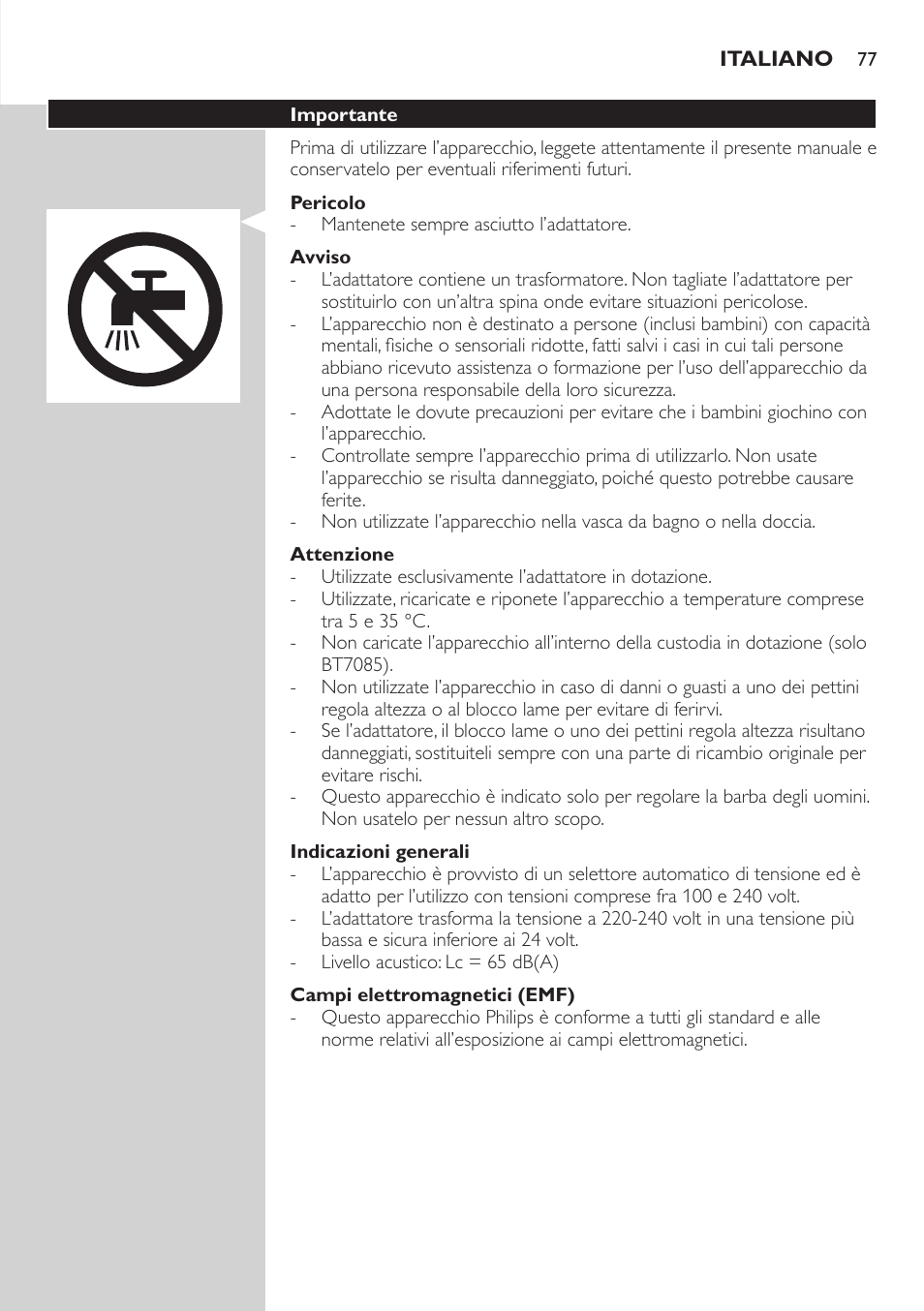 Philips BEARDTRIMMER Series 7000 barbero con sistema de aspiración User Manual | Page 77 / 140