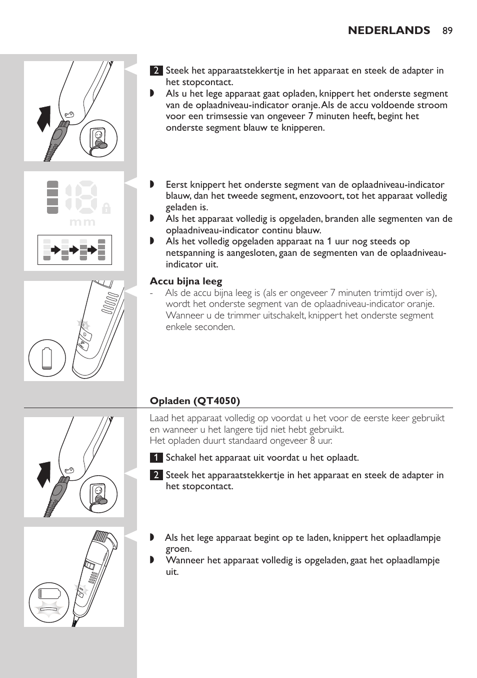 Philips BEARDTRIMMER Series 7000 barbero con sistema de aspiración User Manual | Page 89 / 140