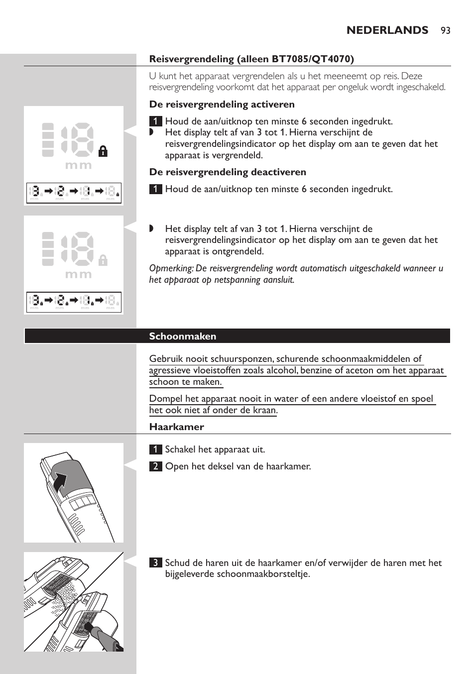 Philips BEARDTRIMMER Series 7000 barbero con sistema de aspiración User Manual | Page 93 / 140