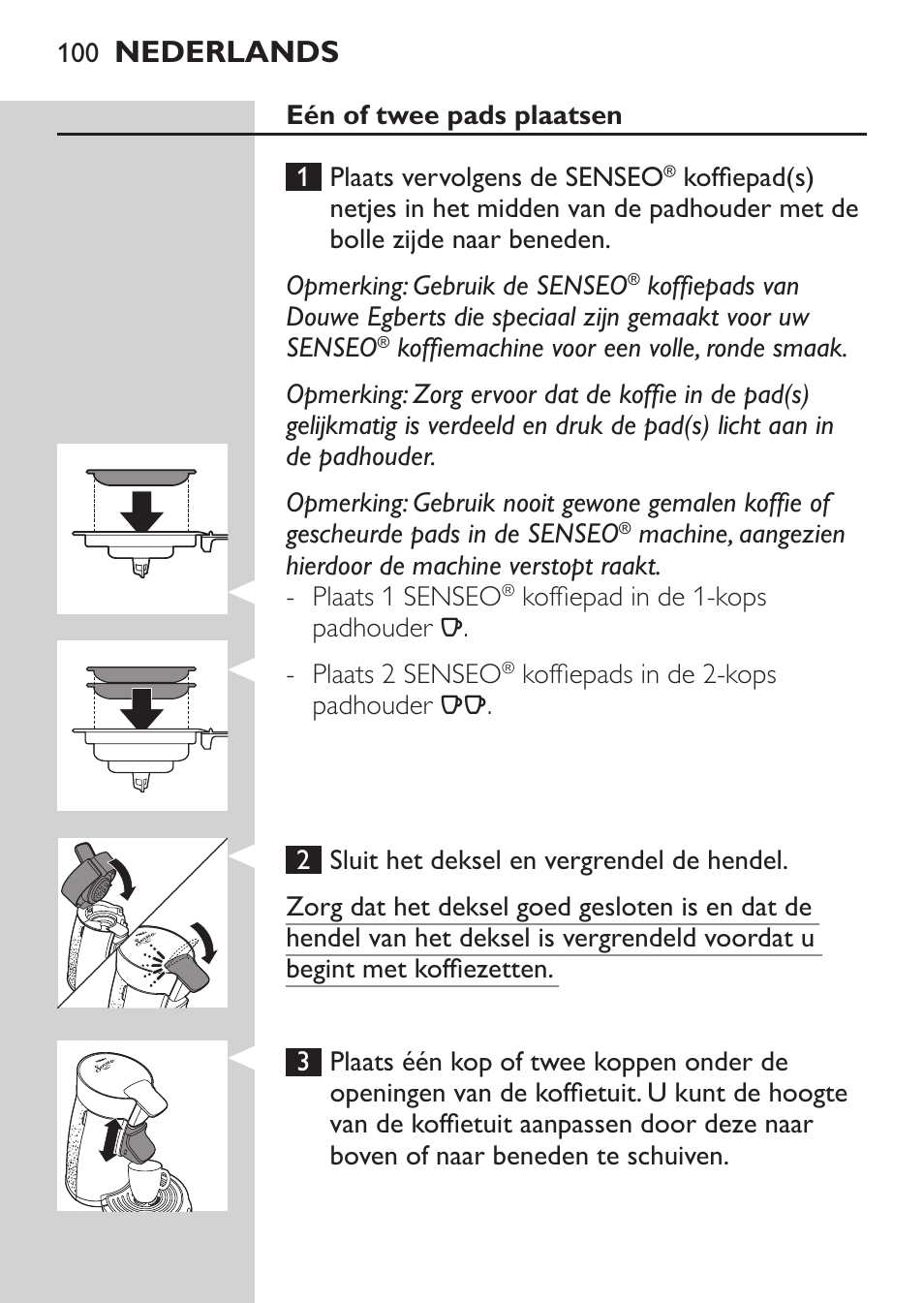Nederlands | Philips SENSEO® Viva Café Machine à café à dosettes User Manual | Page 100 / 118