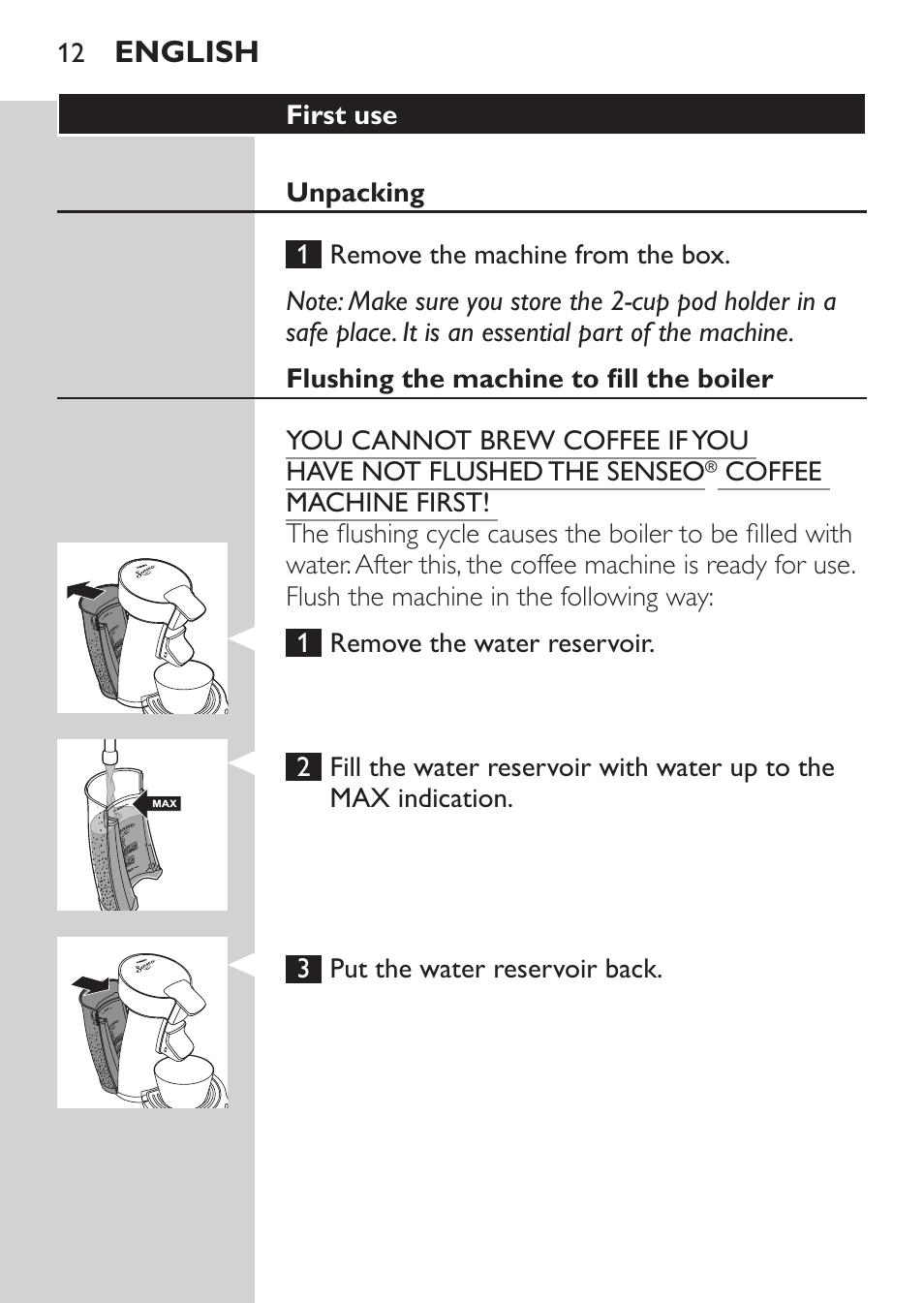 Philips SENSEO® Viva Café Machine à café à dosettes User Manual | Page 12 / 118