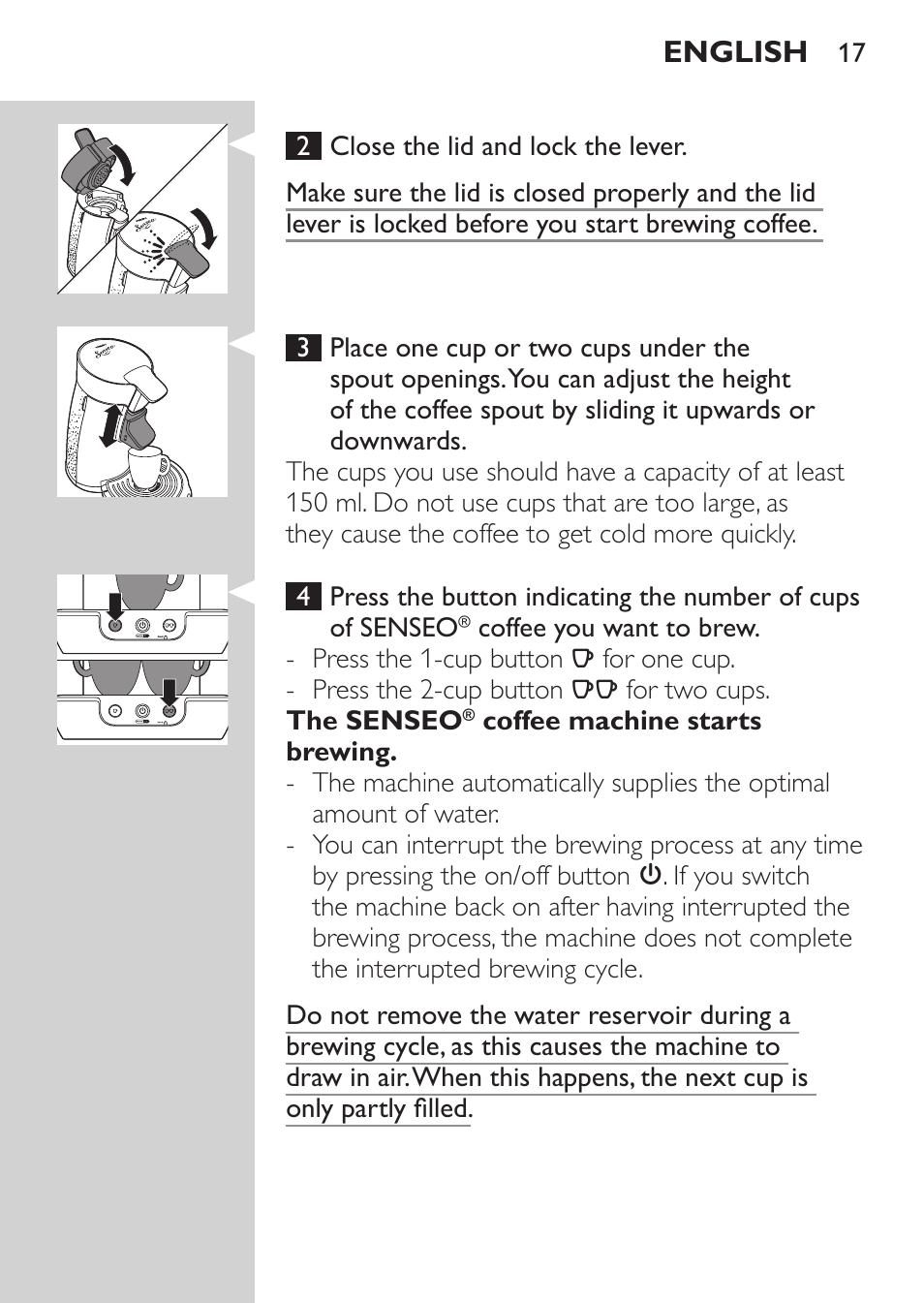 English | Philips SENSEO® Viva Café Machine à café à dosettes User Manual | Page 17 / 118