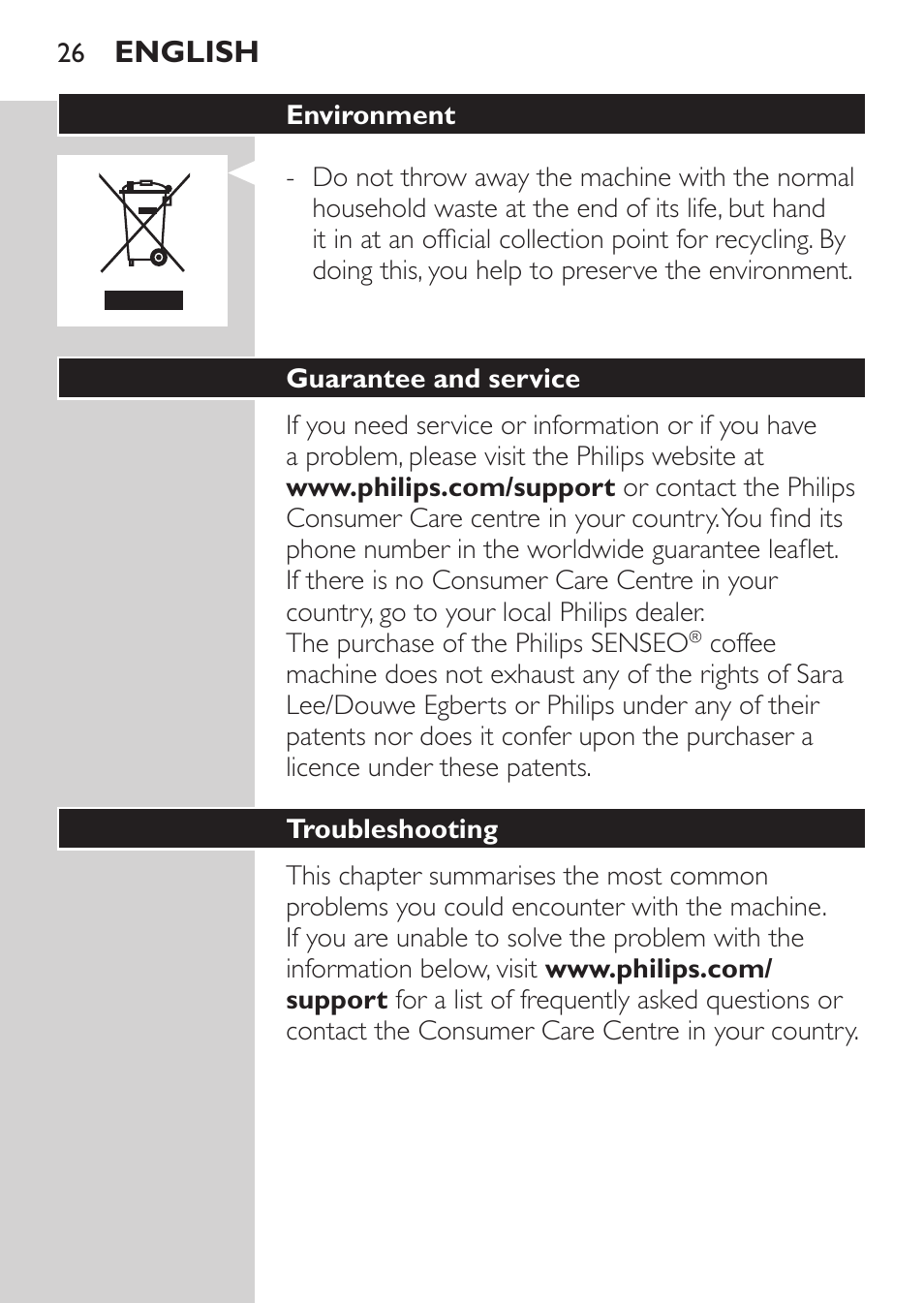 Philips SENSEO® Viva Café Machine à café à dosettes User Manual | Page 26 / 118