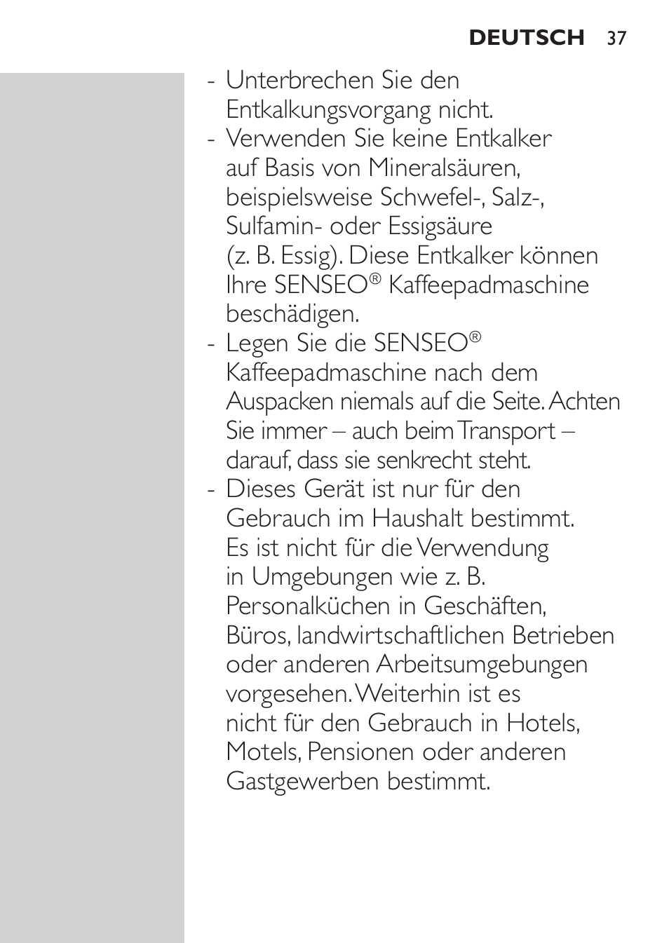 Philips SENSEO® Viva Café Machine à café à dosettes User Manual | Page 37 / 118