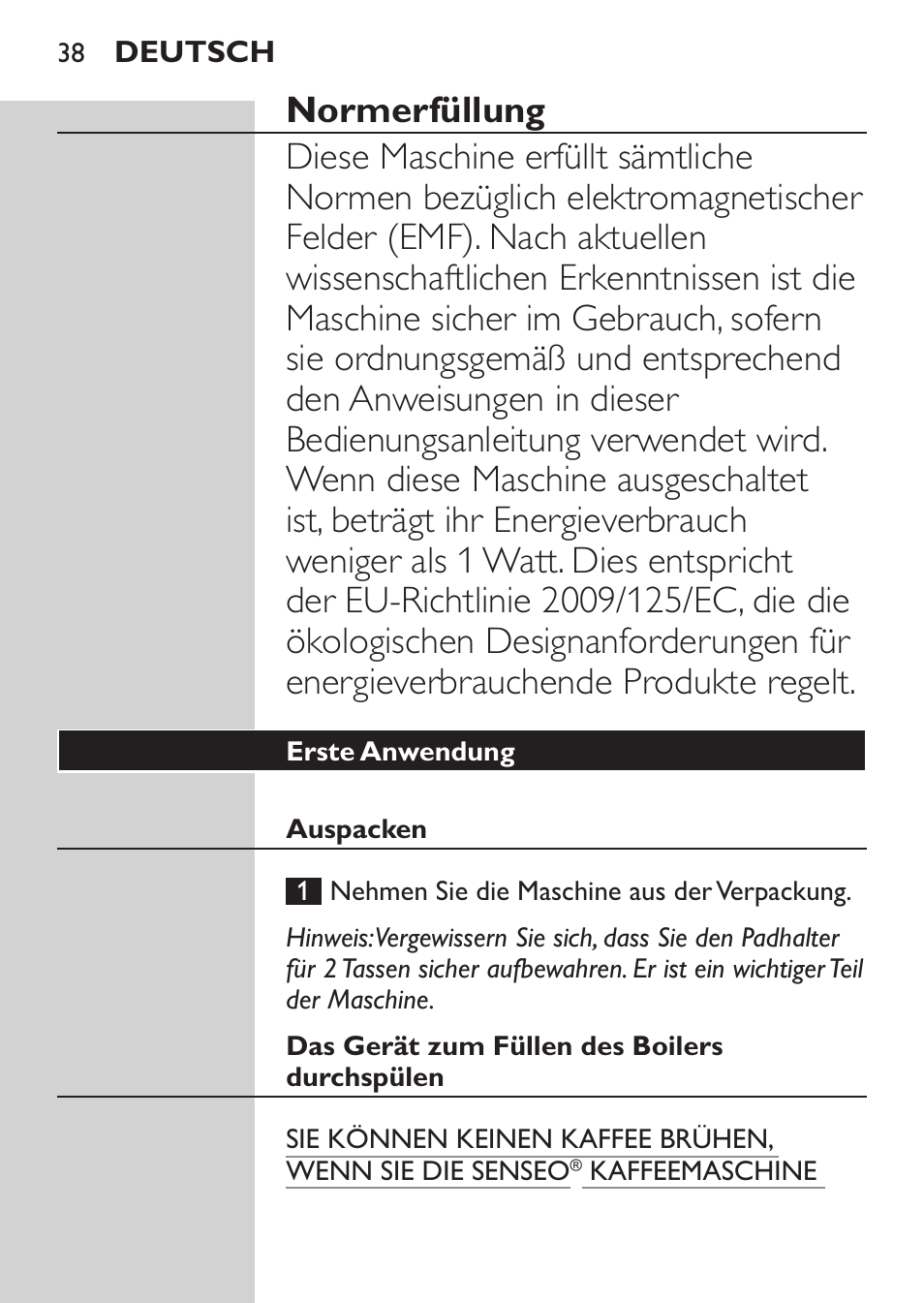 Philips SENSEO® Viva Café Machine à café à dosettes User Manual | Page 38 / 118