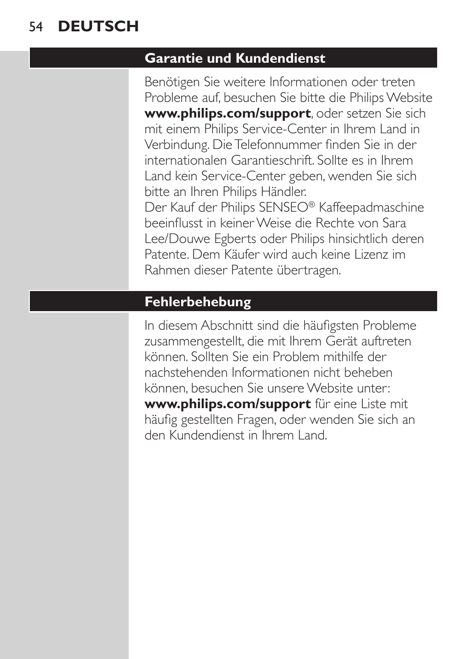 Philips SENSEO® Viva Café Machine à café à dosettes User Manual | Page 54 / 118