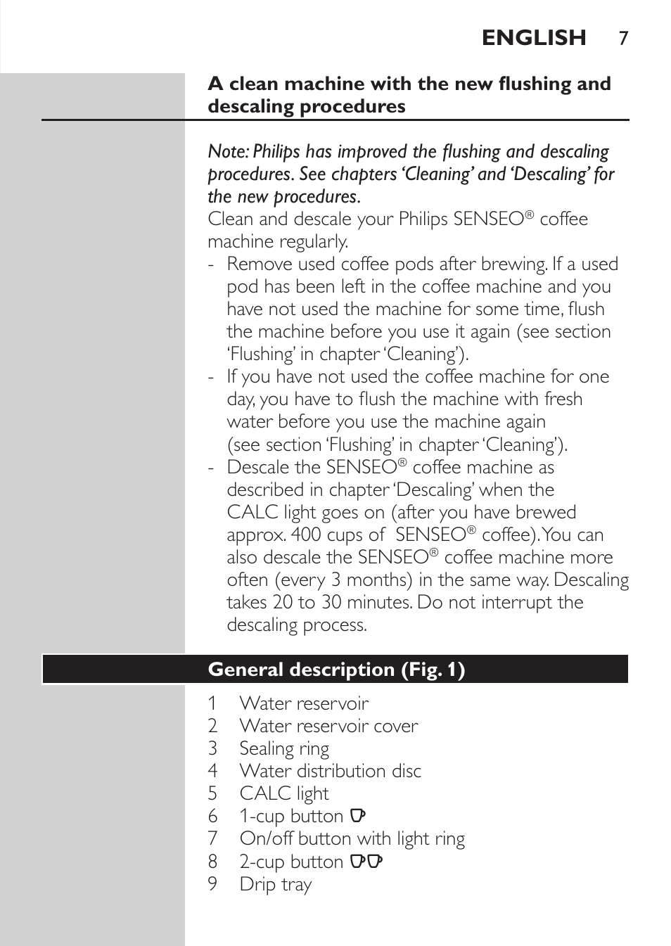 English | Philips SENSEO® Viva Café Machine à café à dosettes User Manual | Page 7 / 118