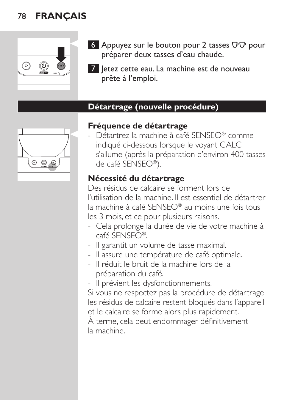 Français | Philips SENSEO® Viva Café Machine à café à dosettes User Manual | Page 78 / 118