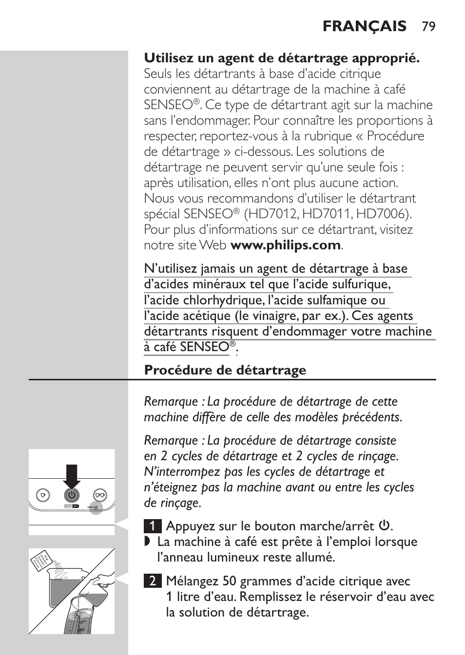 Français | Philips SENSEO® Viva Café Machine à café à dosettes User Manual | Page 79 / 118