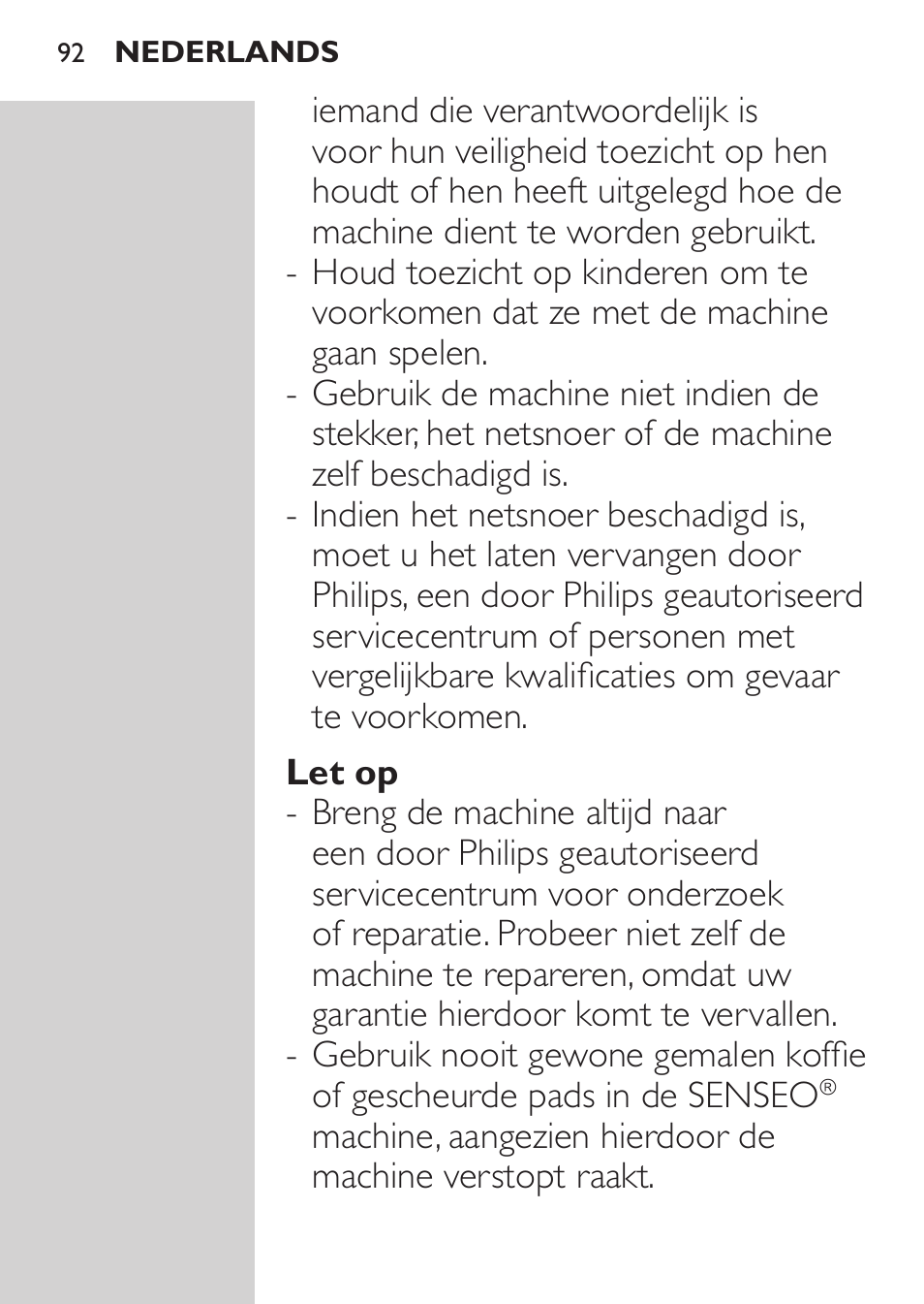 Philips SENSEO® Viva Café Machine à café à dosettes User Manual | Page 92 / 118