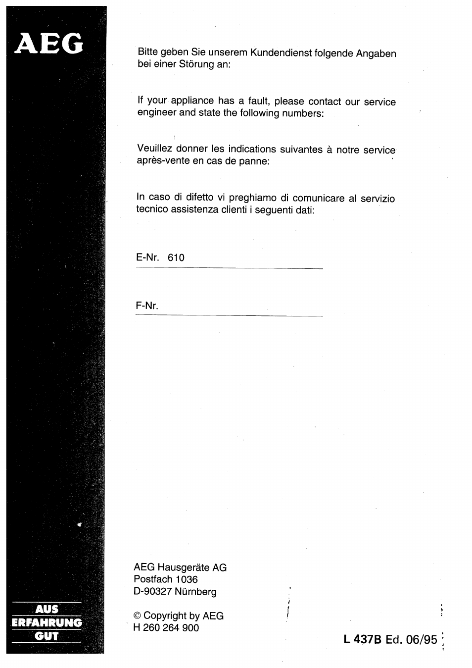 AEG 155 D User Manual | Page 22 / 22