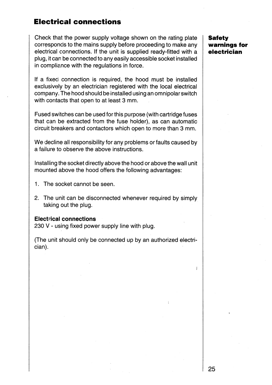 Electrical connections | AEG 155 D User Manual | Page 5 / 22