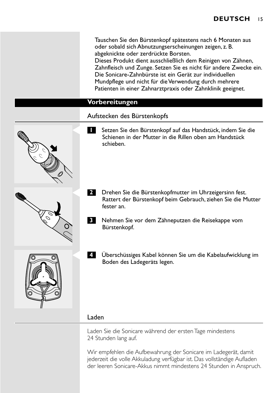 Philips Essence Brosse à dents Sonicare avec batterie User Manual | Page 15 / 84