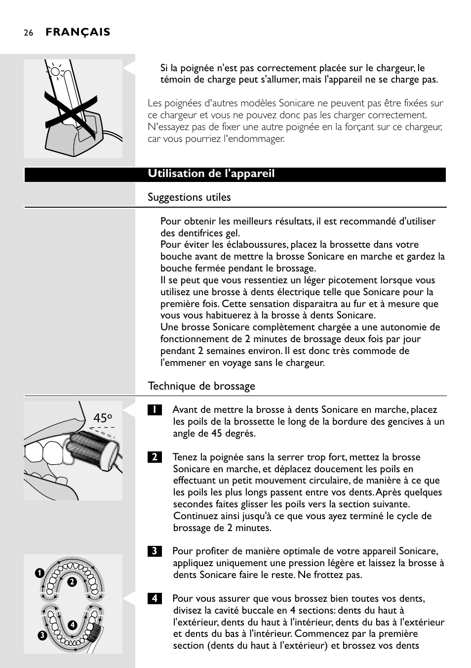 Philips Essence Brosse à dents Sonicare avec batterie User Manual | Page 26 / 84