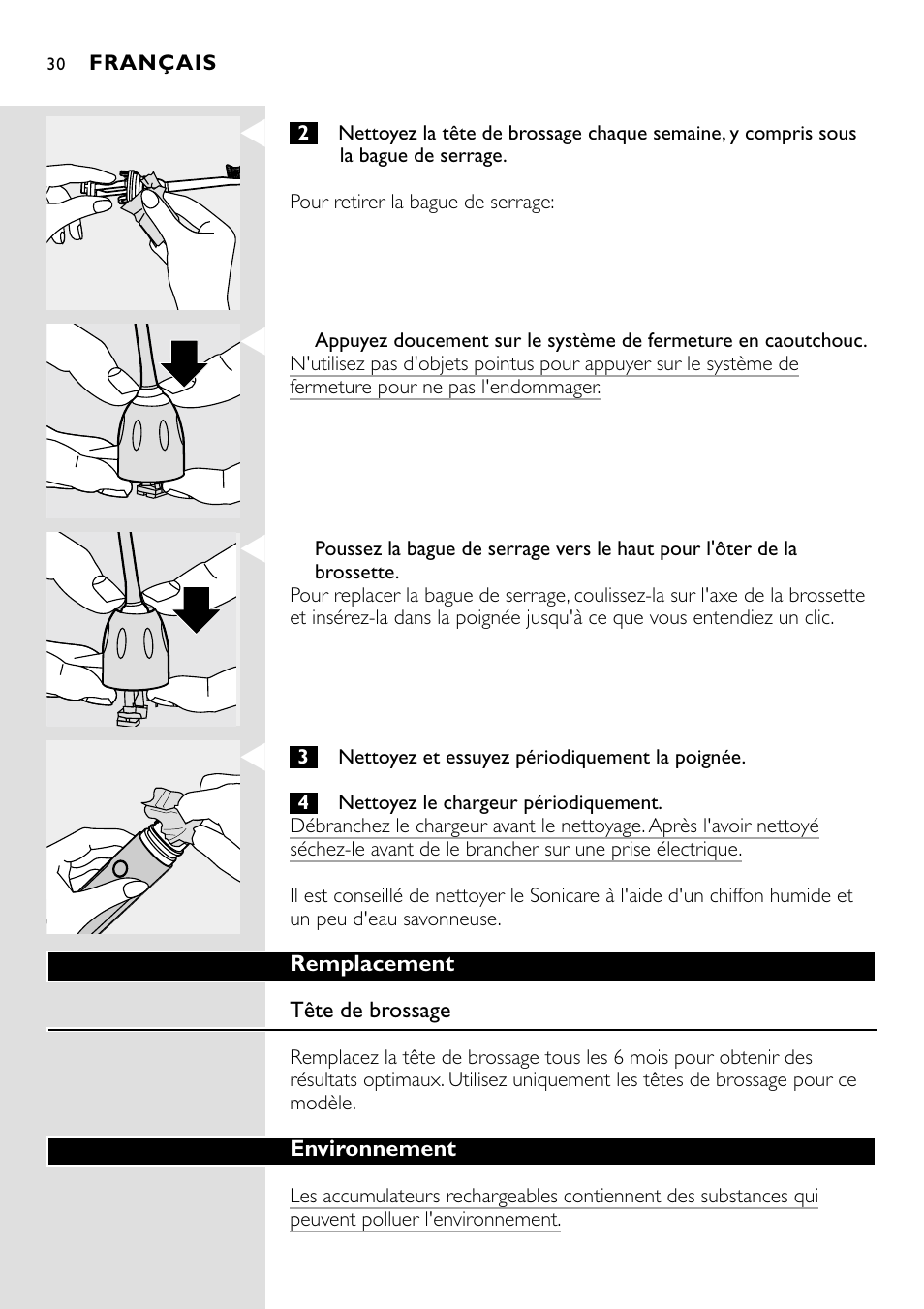 Philips Essence Brosse à dents Sonicare avec batterie User Manual | Page 30 / 84