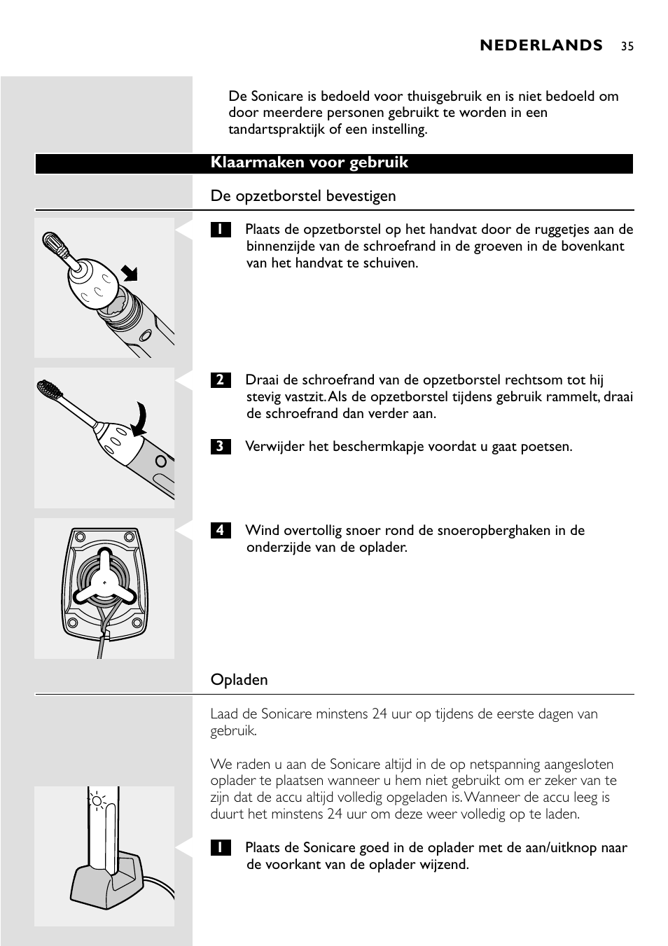 Philips Essence Brosse à dents Sonicare avec batterie User Manual | Page 35 / 84