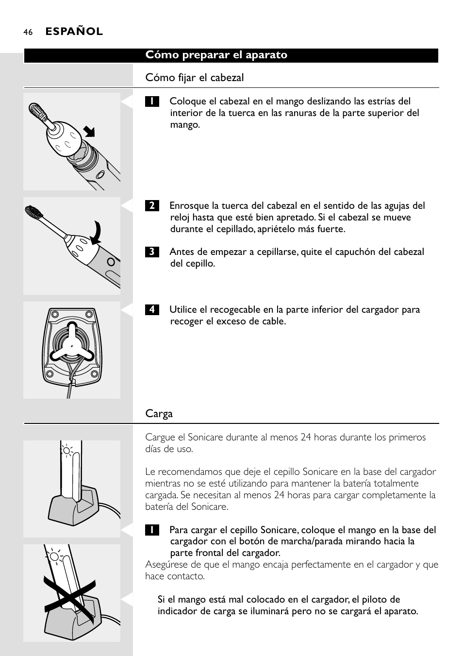 Philips Essence Brosse à dents Sonicare avec batterie User Manual | Page 46 / 84