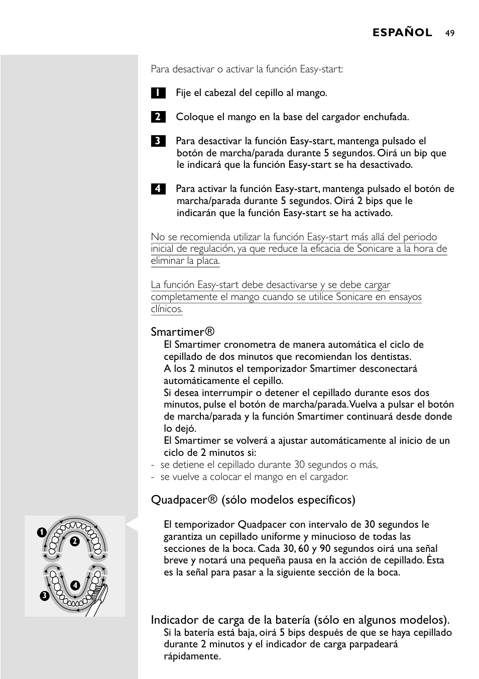 Philips Essence Brosse à dents Sonicare avec batterie User Manual | Page 49 / 84