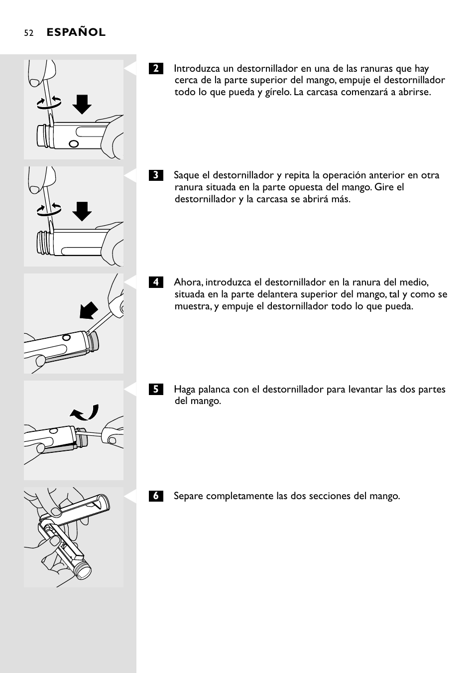 Philips Essence Brosse à dents Sonicare avec batterie User Manual | Page 52 / 84