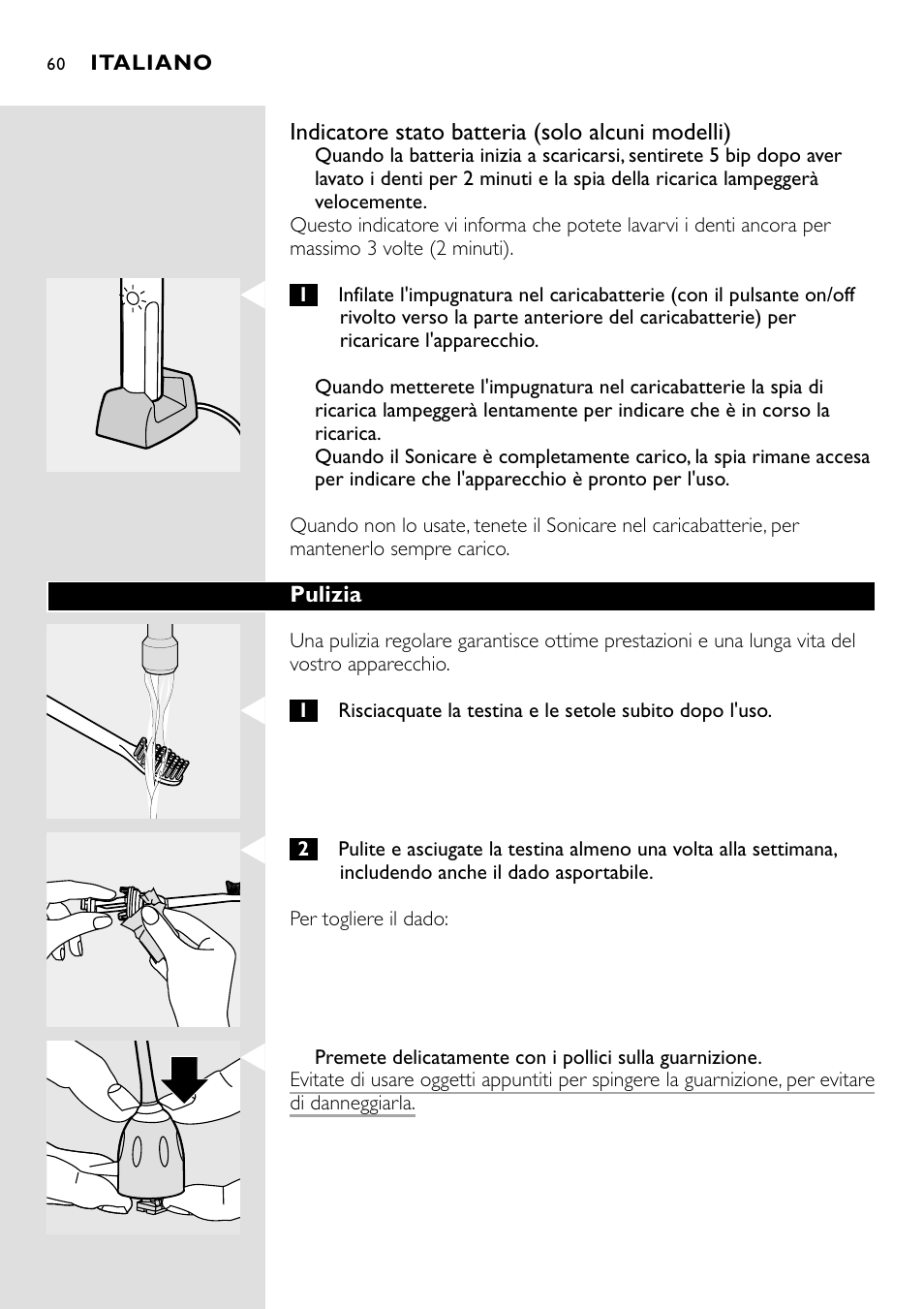 Philips Essence Brosse à dents Sonicare avec batterie User Manual | Page 60 / 84