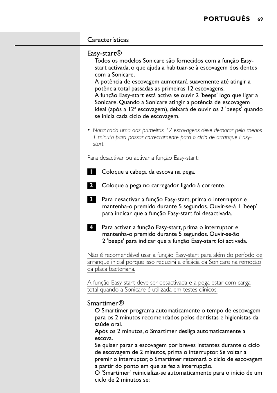 Philips Essence Brosse à dents Sonicare avec batterie User Manual | Page 69 / 84