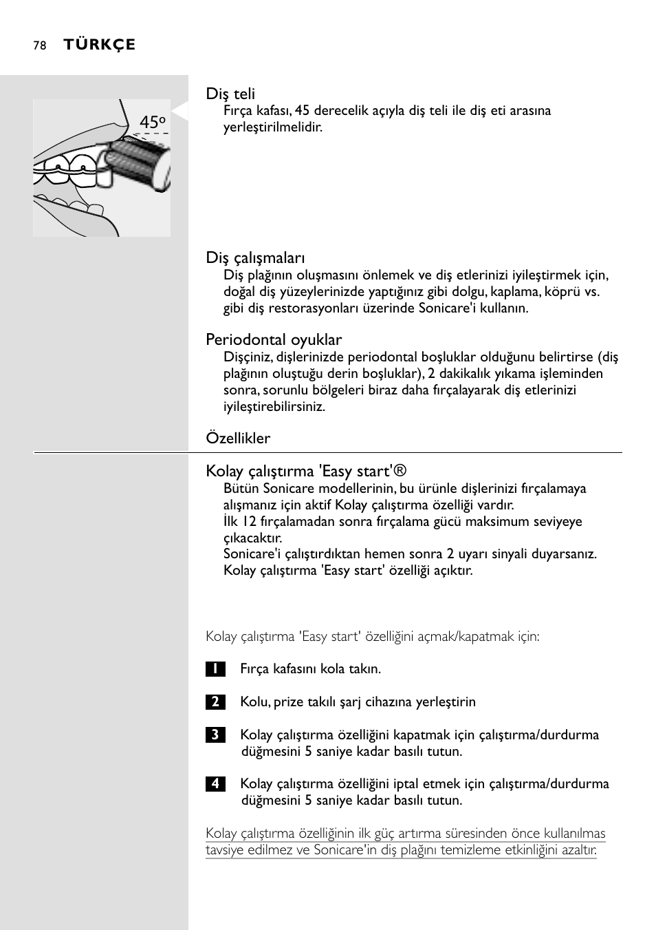 Philips Essence Brosse à dents Sonicare avec batterie User Manual | Page 78 / 84