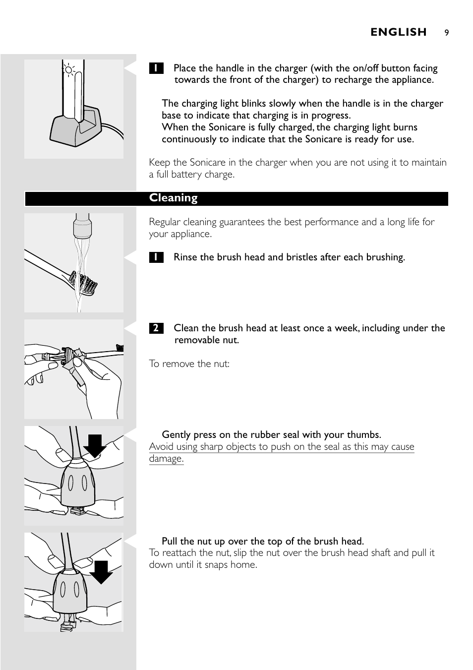 Philips Essence Brosse à dents Sonicare avec batterie User Manual | Page 9 / 84