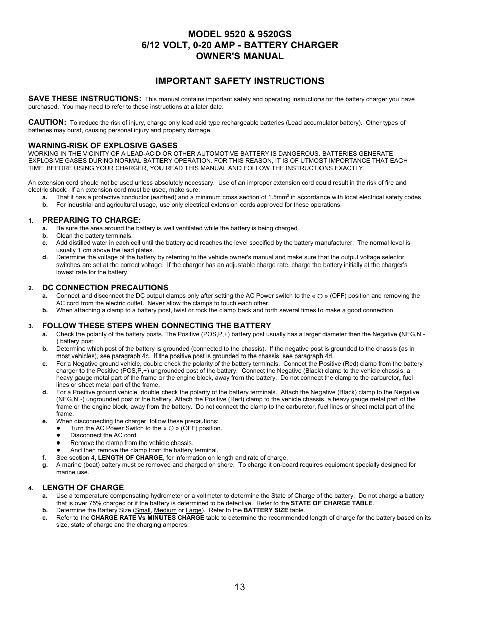 Associated Equipment 9520 User Manual | 5 pages