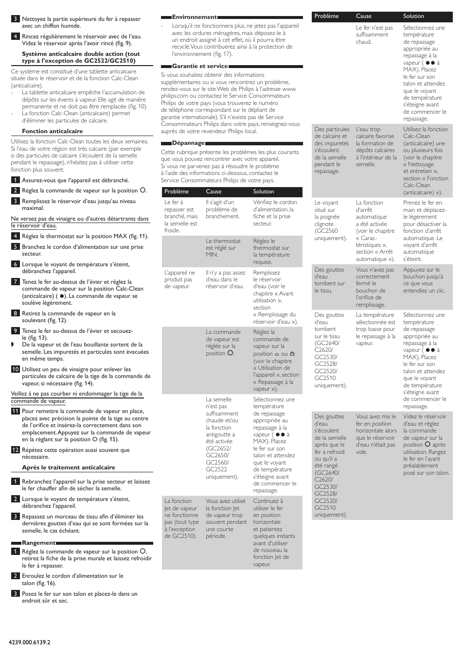 Philips 2500 series Fer vapeur User Manual | Page 5 / 9