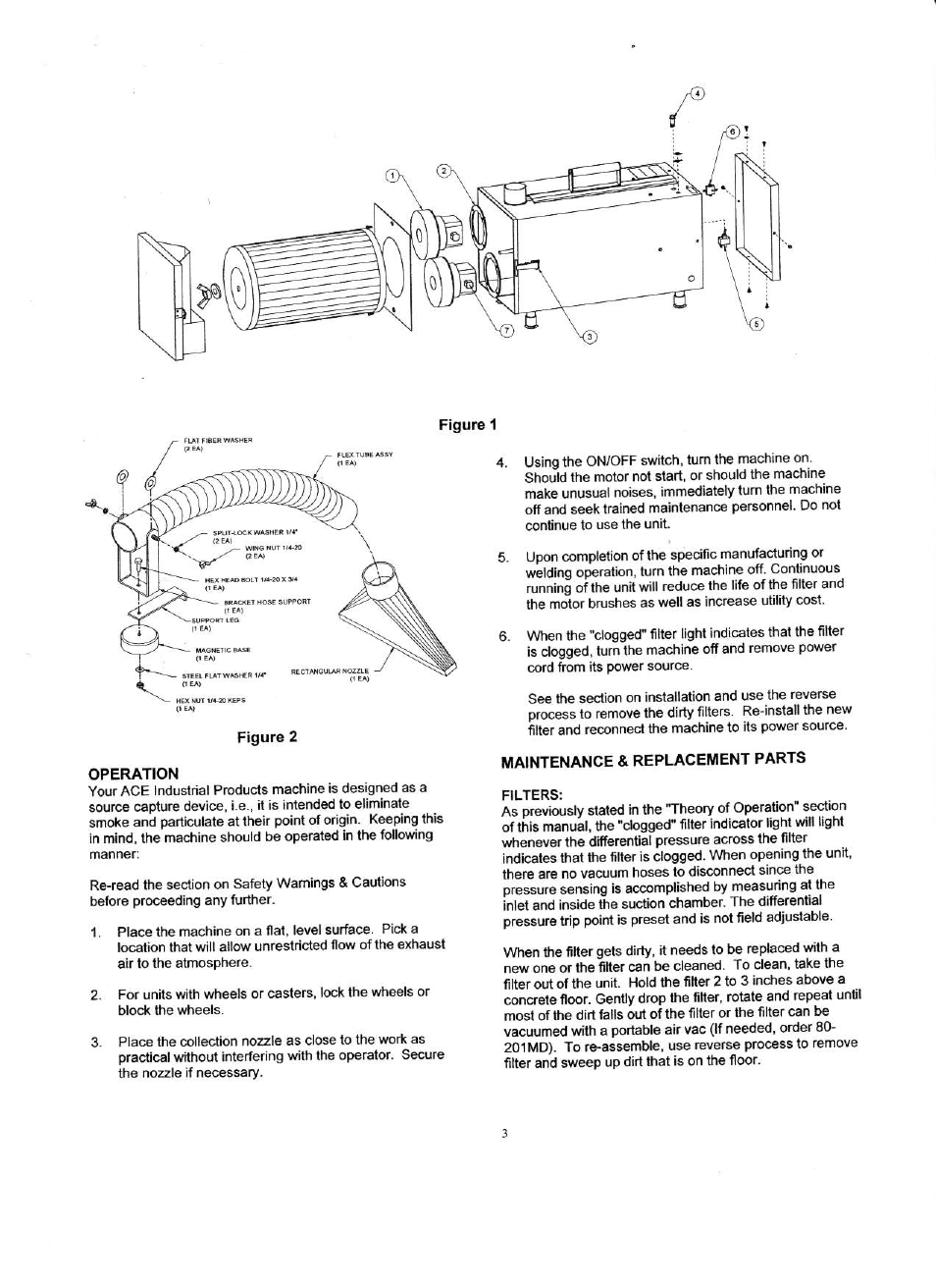 Figure 2, Operation, Maintenance & replacement parts | Associated Equipment 73-250 User Manual | Page 3 / 4