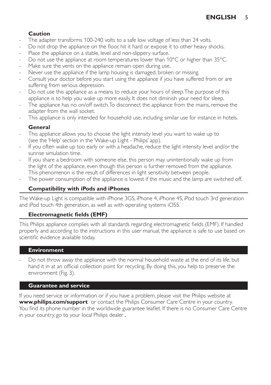 Philips Éveil Lumière User Manual | Page 5 / 28