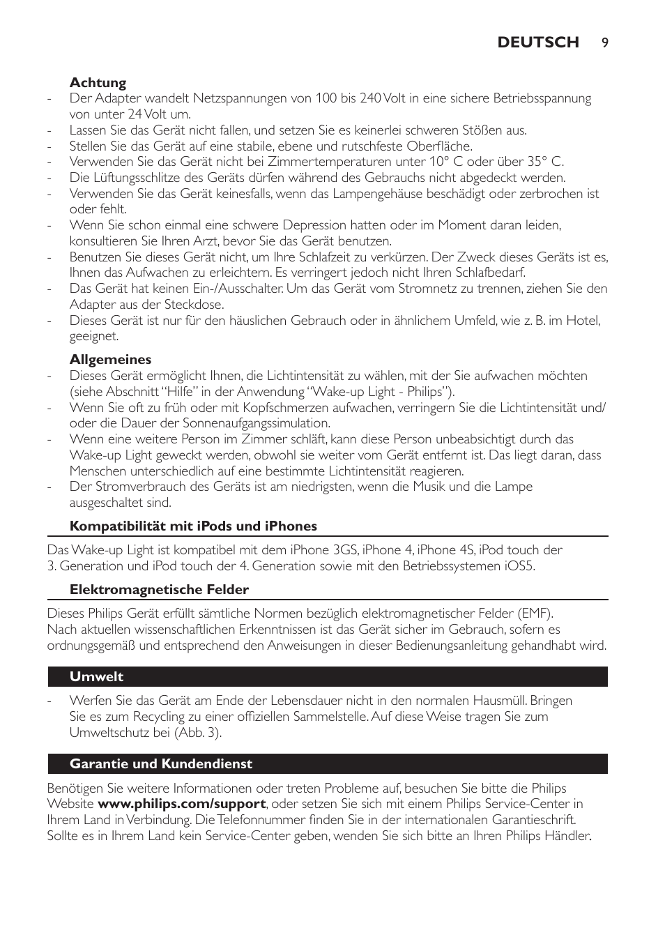 Philips Éveil Lumière User Manual | Page 9 / 28