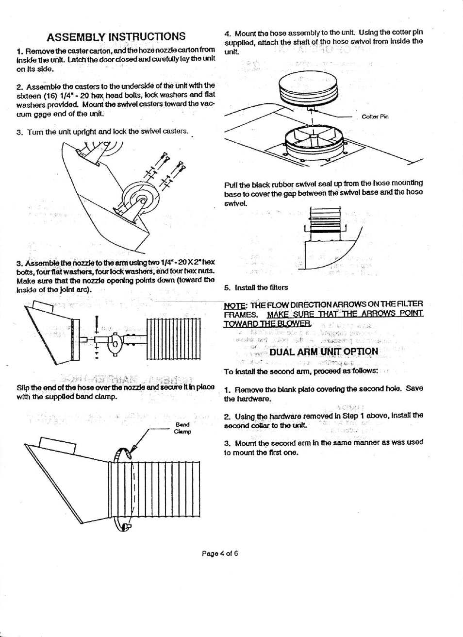 M-dual arm y^opjion, Assembly instructions, Dual arm y^opjion | Associated Equipment 73-800 User Manual | Page 4 / 6