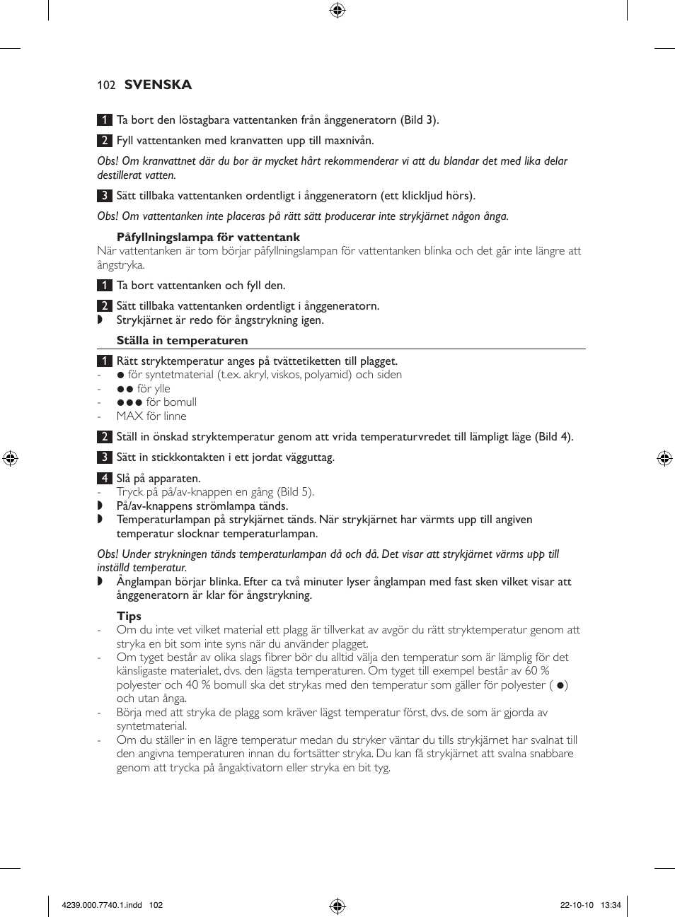 Philips Centrale vapeur haute pression User Manual | Page 102 / 120