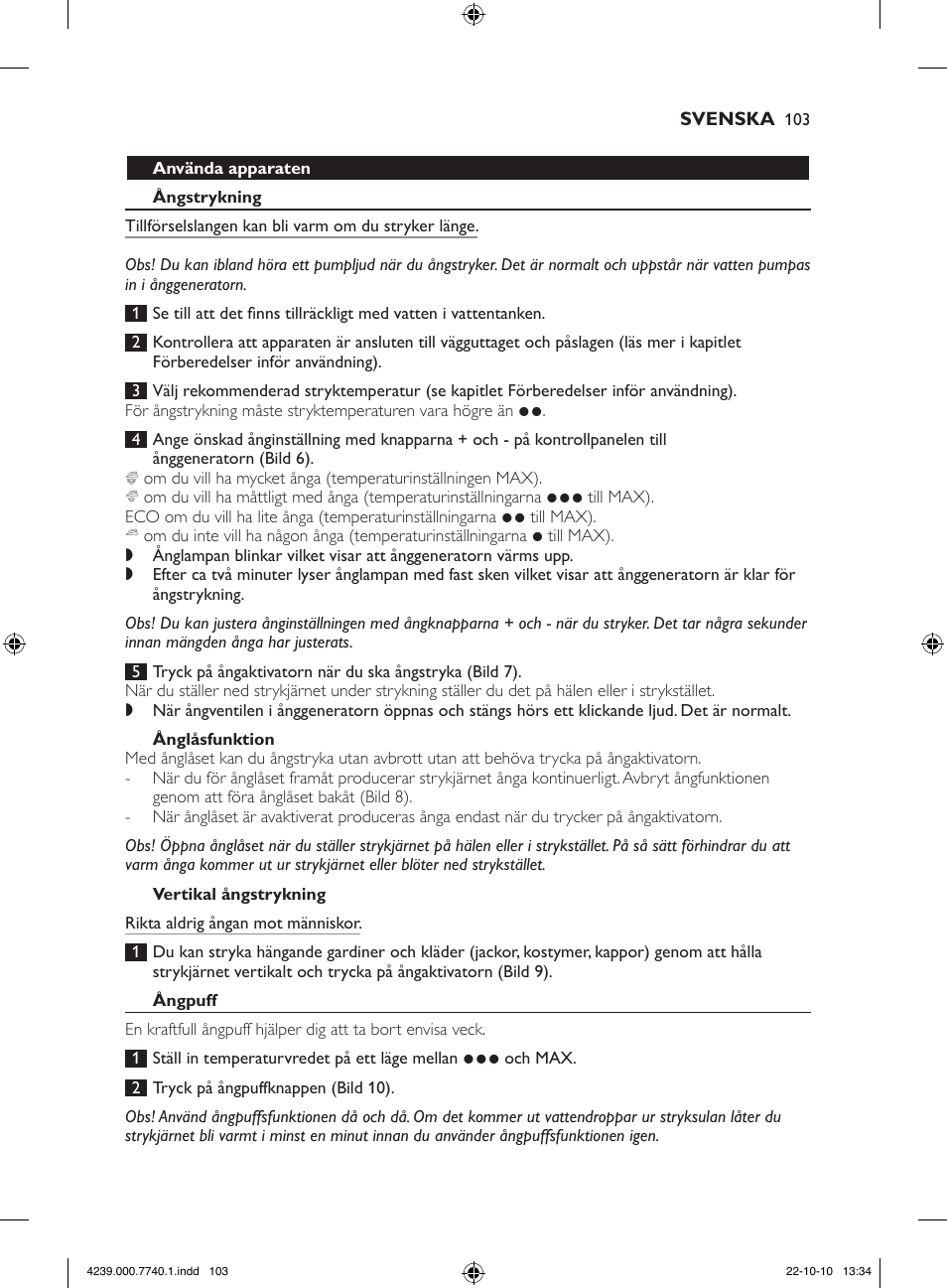 Philips Centrale vapeur haute pression User Manual | Page 103 / 120