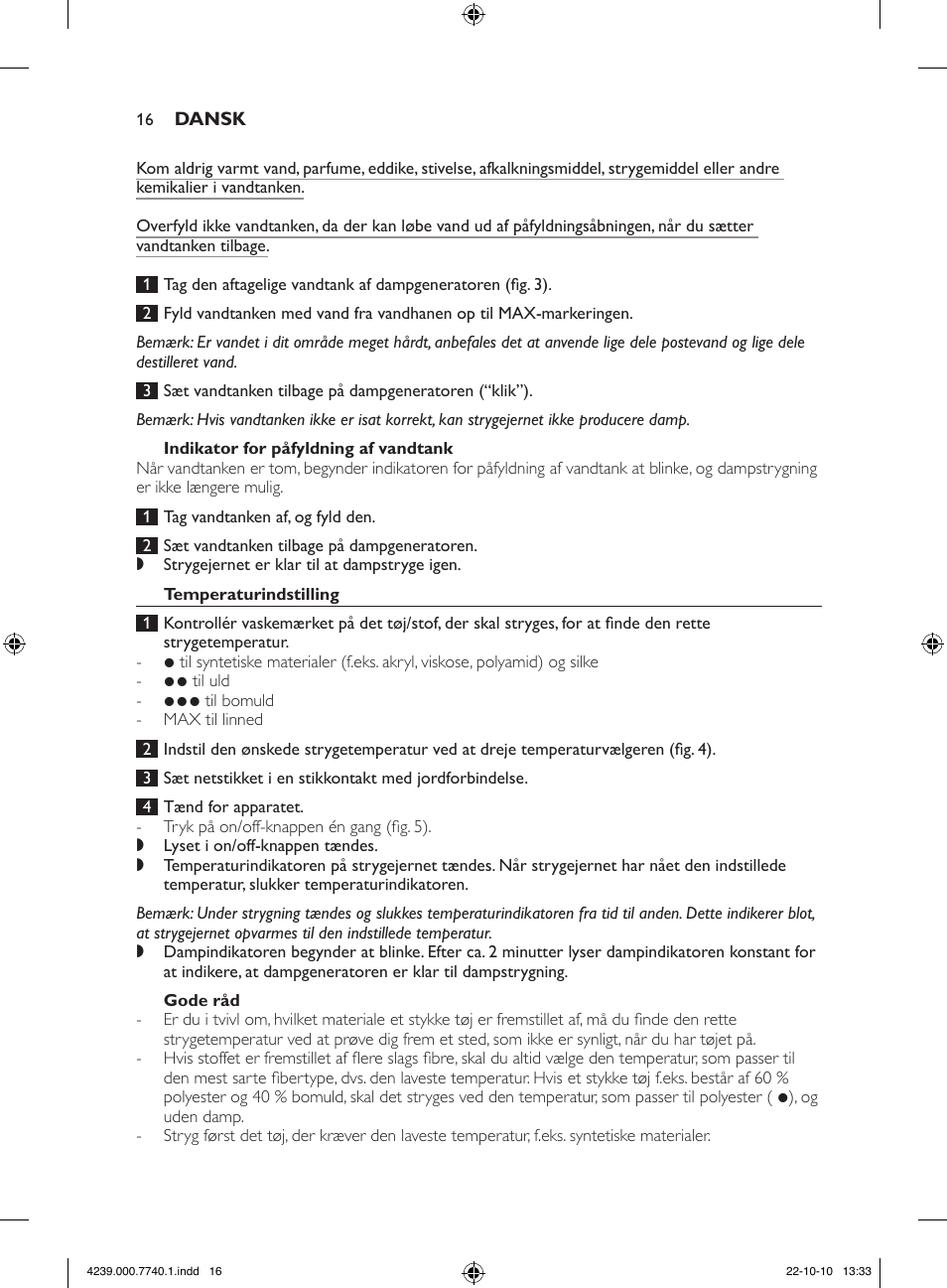 Philips Centrale vapeur haute pression User Manual | Page 16 / 120