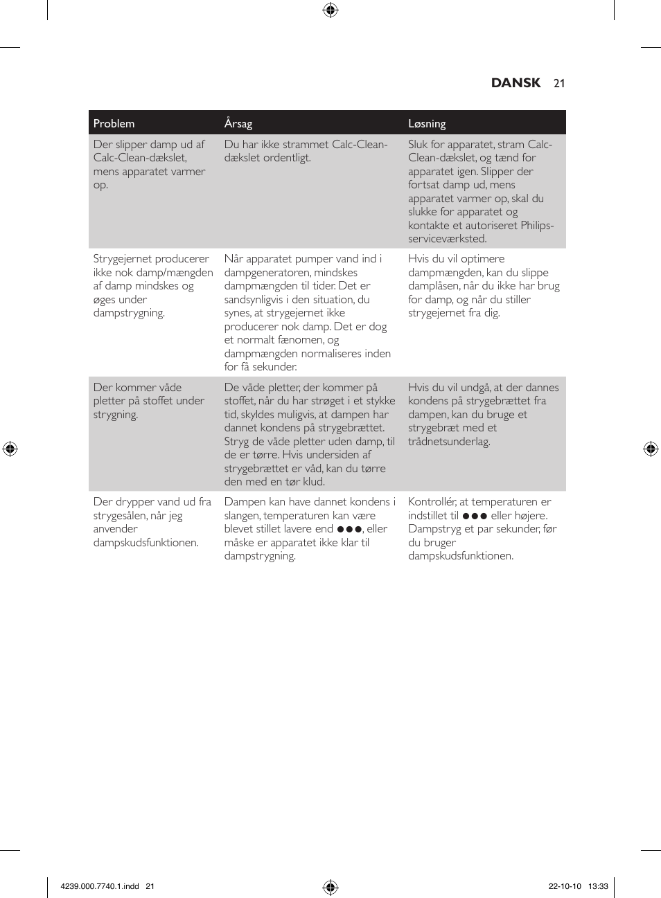 Philips Centrale vapeur haute pression User Manual | Page 21 / 120