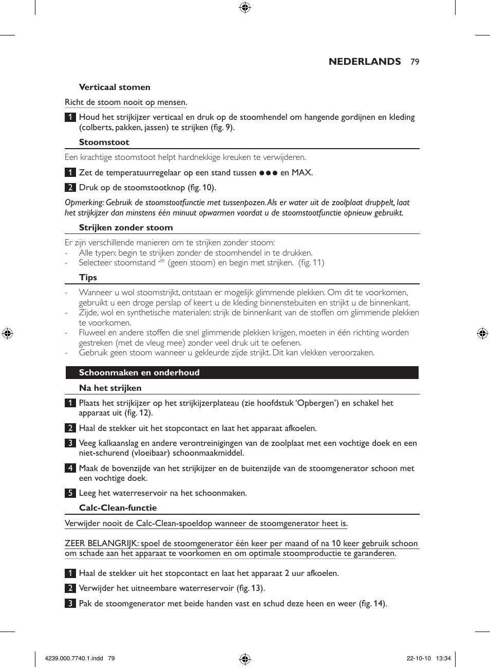 Philips Centrale vapeur haute pression User Manual | Page 79 / 120