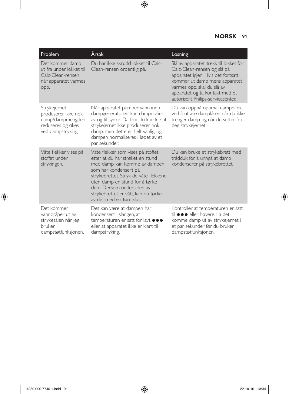 Philips Centrale vapeur haute pression User Manual | Page 91 / 120