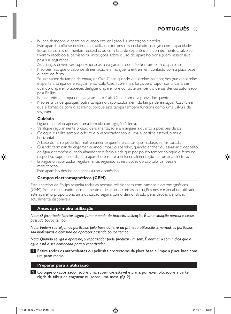 Philips Centrale vapeur haute pression User Manual | Page 93 / 120