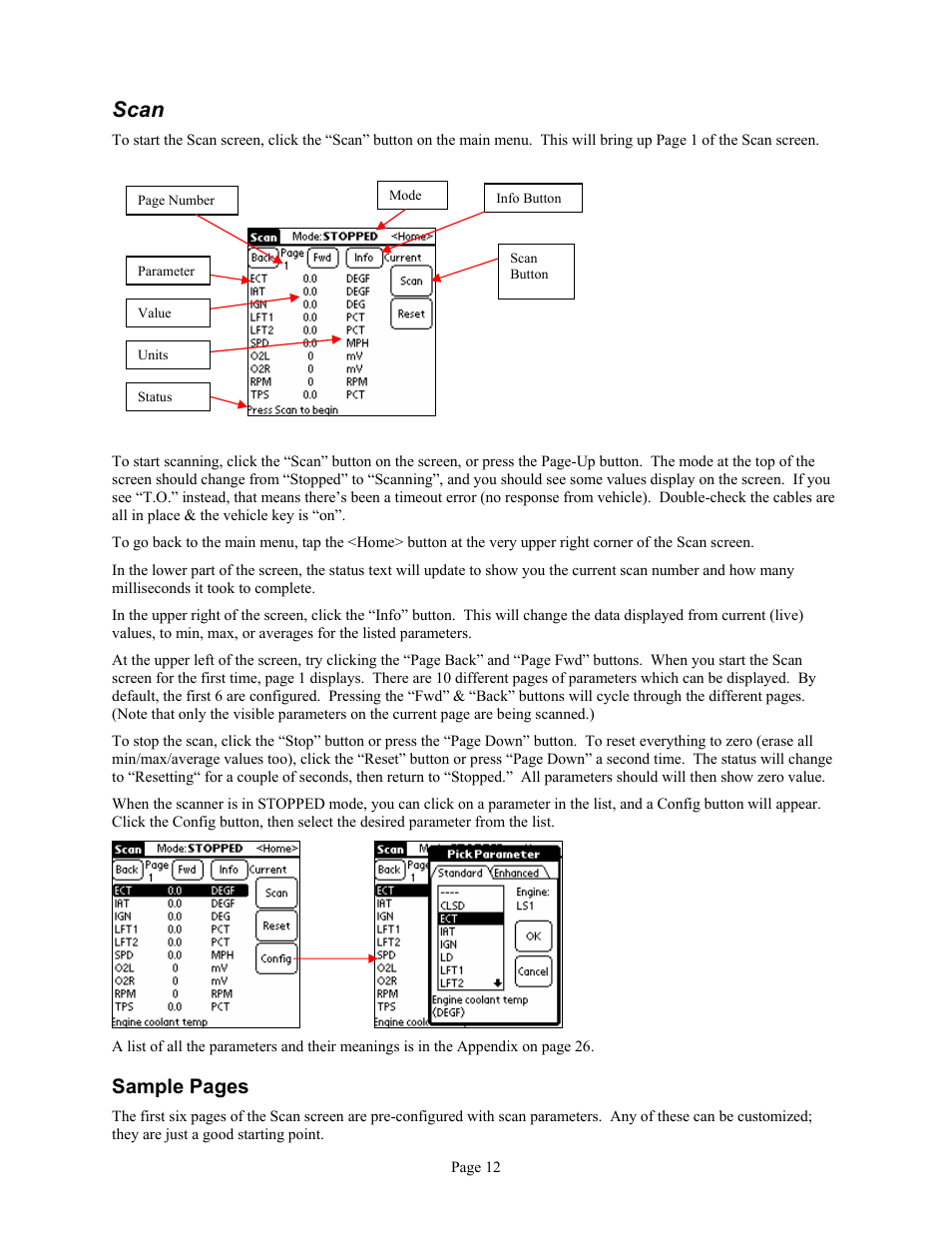 Scan, Sample pages | Associated Equipment GM L36 User Manual | Page 12 / 28
