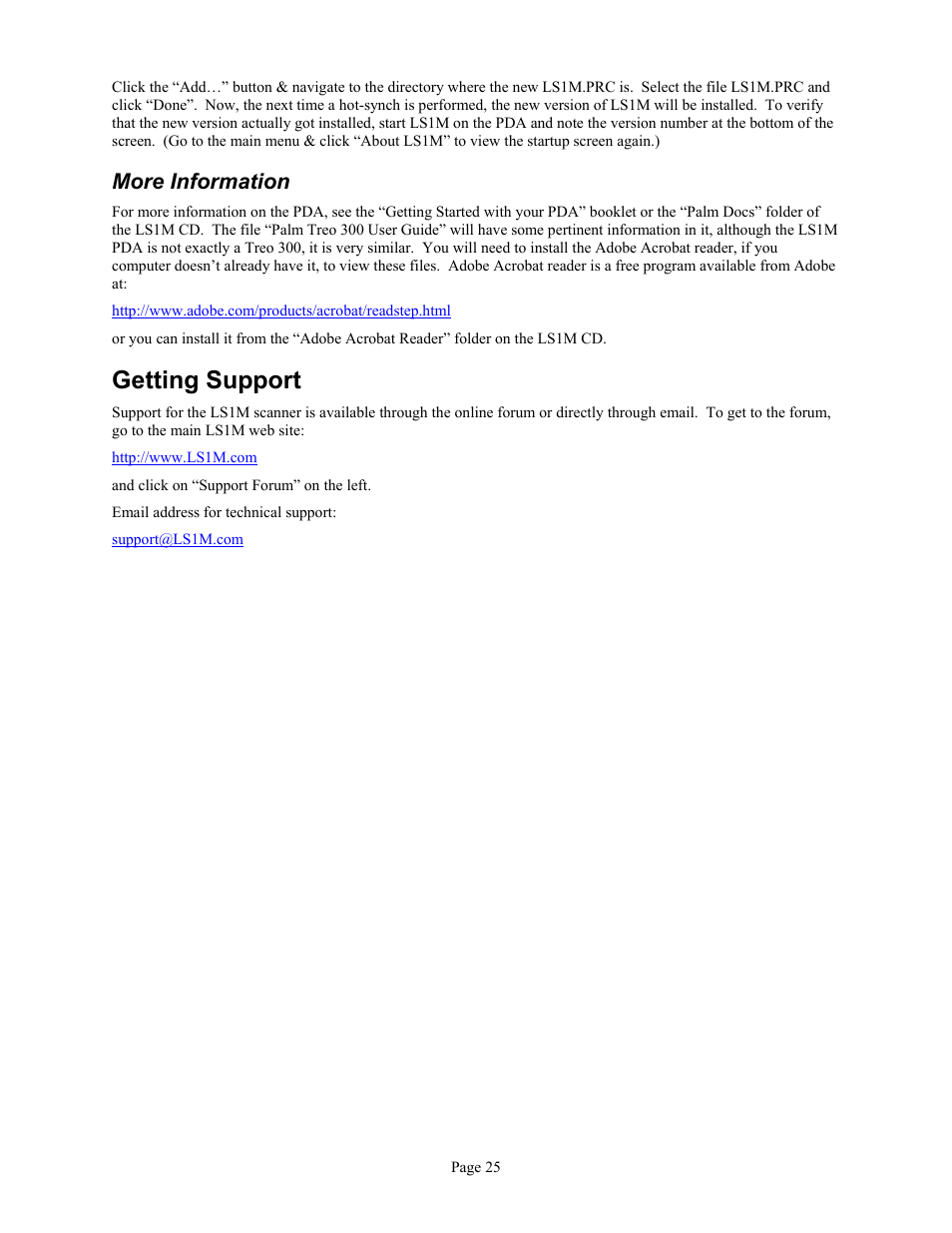Getting support, More information | Associated Equipment GM L36 User Manual | Page 25 / 28