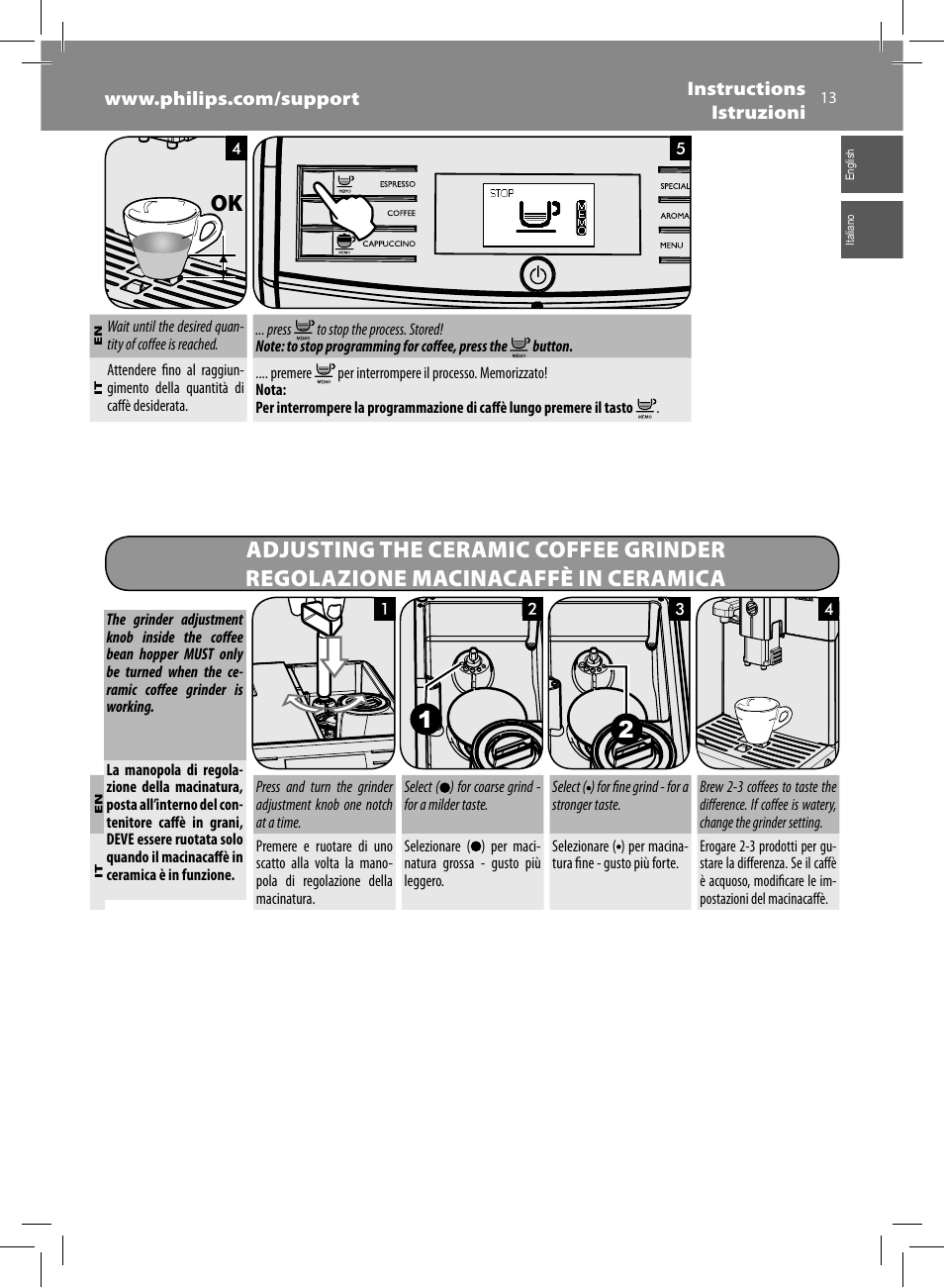 Philips Saeco Minuto Machine espresso Super Automatique User Manual | Page 13 / 84