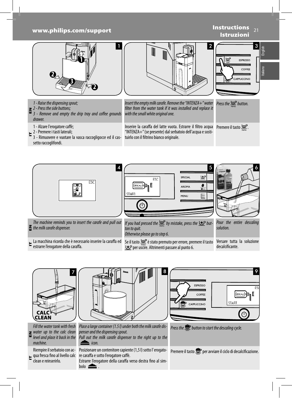 Philips Saeco Minuto Machine espresso Super Automatique User Manual | Page 21 / 84