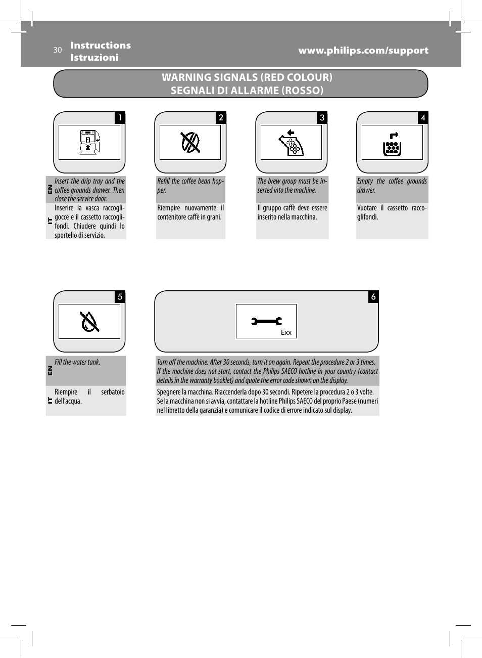 Philips Saeco Minuto Machine espresso Super Automatique User Manual | Page 30 / 84