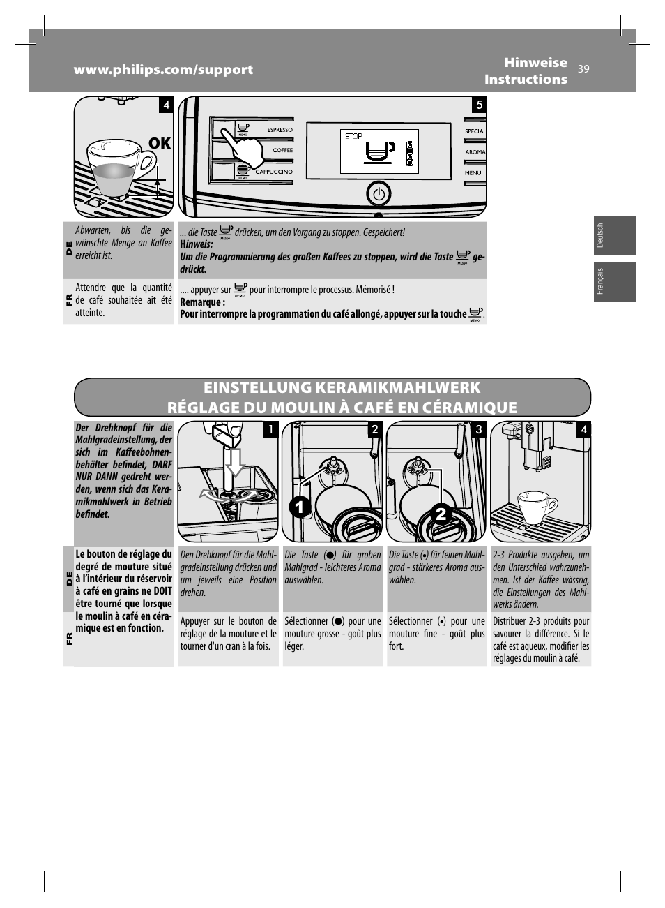 Philips Saeco Minuto Machine espresso Super Automatique User Manual | Page 39 / 84