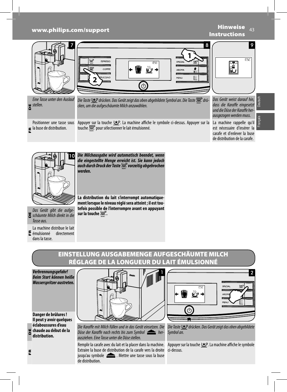 Philips Saeco Minuto Machine espresso Super Automatique User Manual | Page 43 / 84