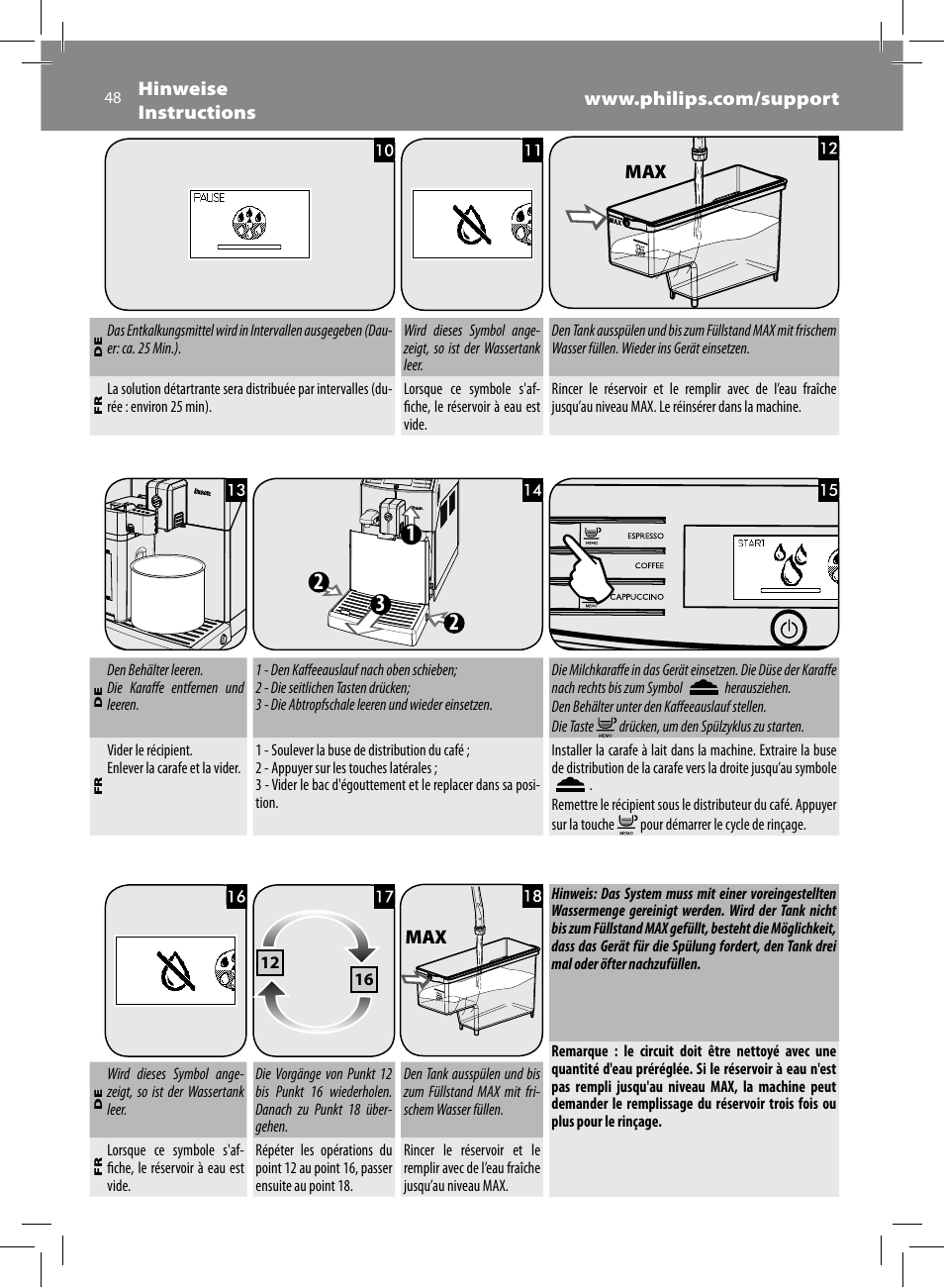 Philips Saeco Minuto Machine espresso Super Automatique User Manual | Page 48 / 84